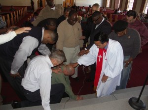 WOW!! The laying on of hands at ordination!!